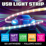 Mood Light Strip USB with Remote 16FT- 6 Pieces Per Retail Ready Display 24338