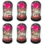 Glass Dome Rose Keepsake - 6 Pieces Per Retail Ready Display 24544 NOVELTY INC