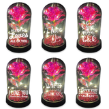 Glass Dome Rose Keepsake - 6 Pieces Per Retail Ready Display 24544 NOVELTY INC