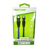 Charging Cable Braided Nylon USB-C to Lightning 6FT 2.4 Amp - 3 Pieces Per Pack 24606
