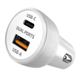 Car Charger Dual USB / USB-C Ports with USB-C to Lightning Charging Cable Set 20 Watts- 3 Pieces Per Pack 24607