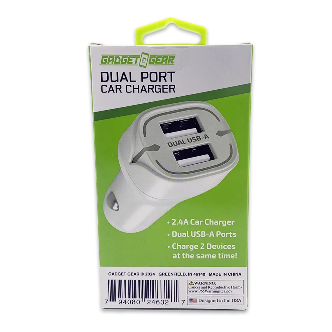 Car Charger with Dual USB Ports 2.4 Amp - 3 Pieces Per Pack 24632 - NOVELTY INC WHOLESALE