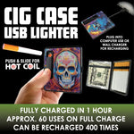 Cigarette Case with USB Coil Lighter - 8 Pieces Per Retail Ready Display 24689 SMOKEZILLA