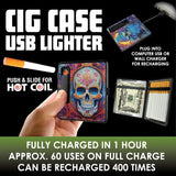 Cigarette Case with USB Coil Lighter - 6 Pieces Per Retail Ready Display 24689