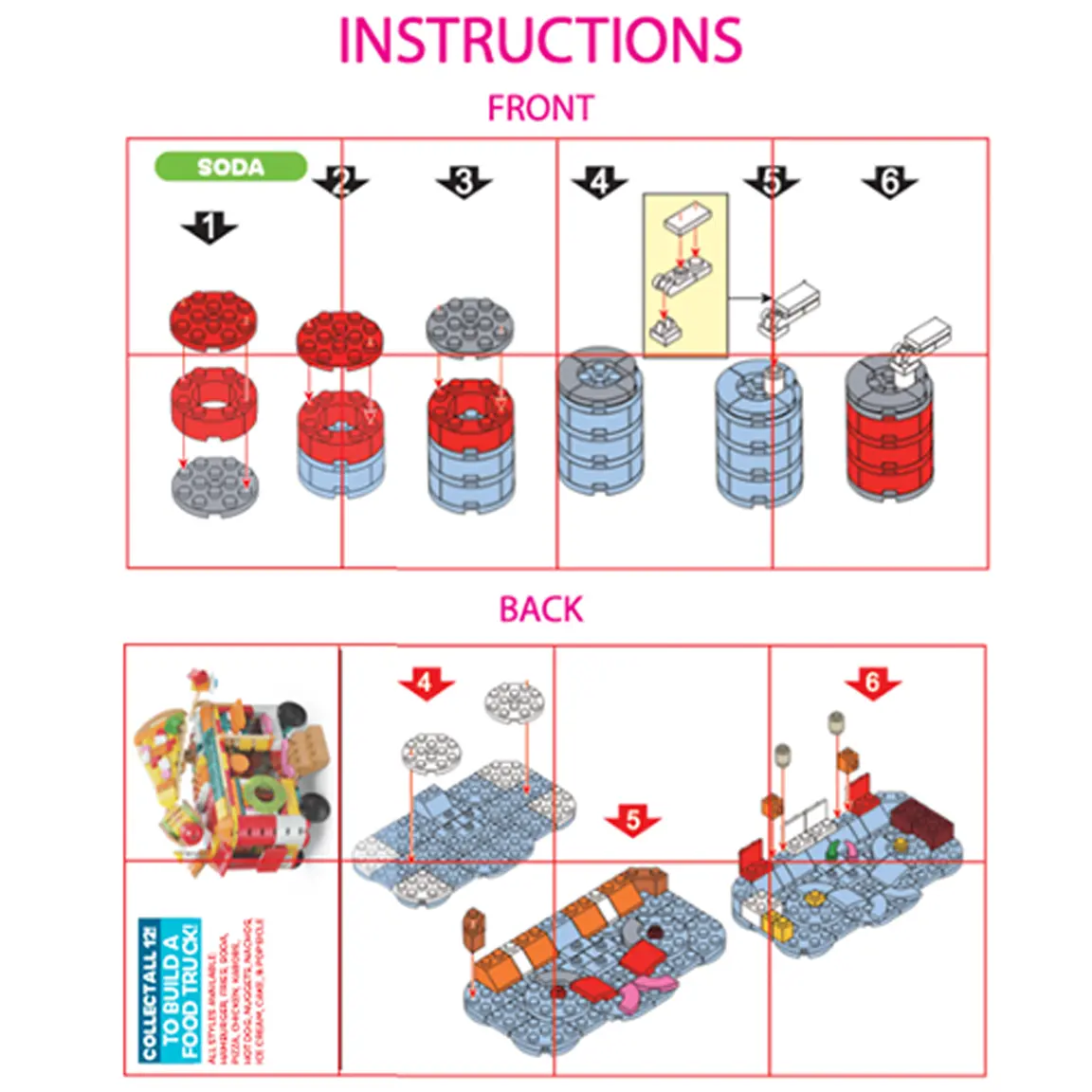 Micro Block Fast Food Set - 12 Pieces Per Retail Ready Display 24705 KIPP BROTHERS