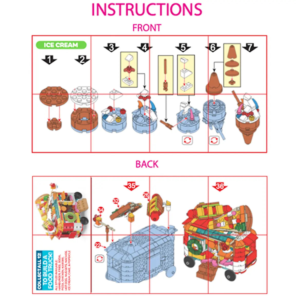 Micro Block Fast Food Set - 12 Pieces Per Retail Ready Display 24705 KIPP BROTHERS