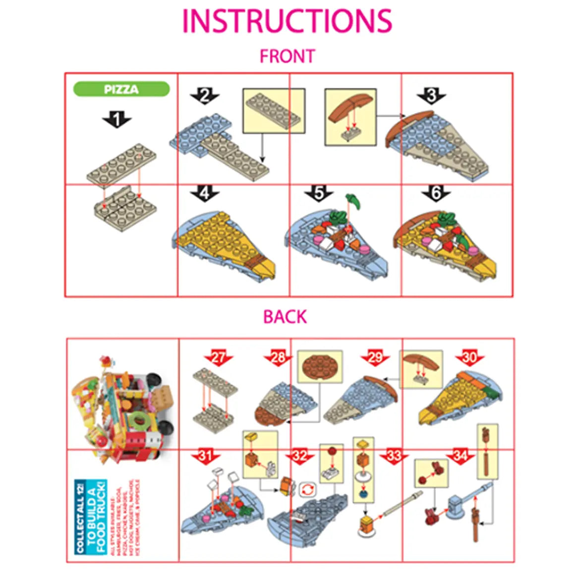 Micro Block Fast Food Set - 12 Pieces Per Retail Ready Display 24705 KIPP BROTHERS