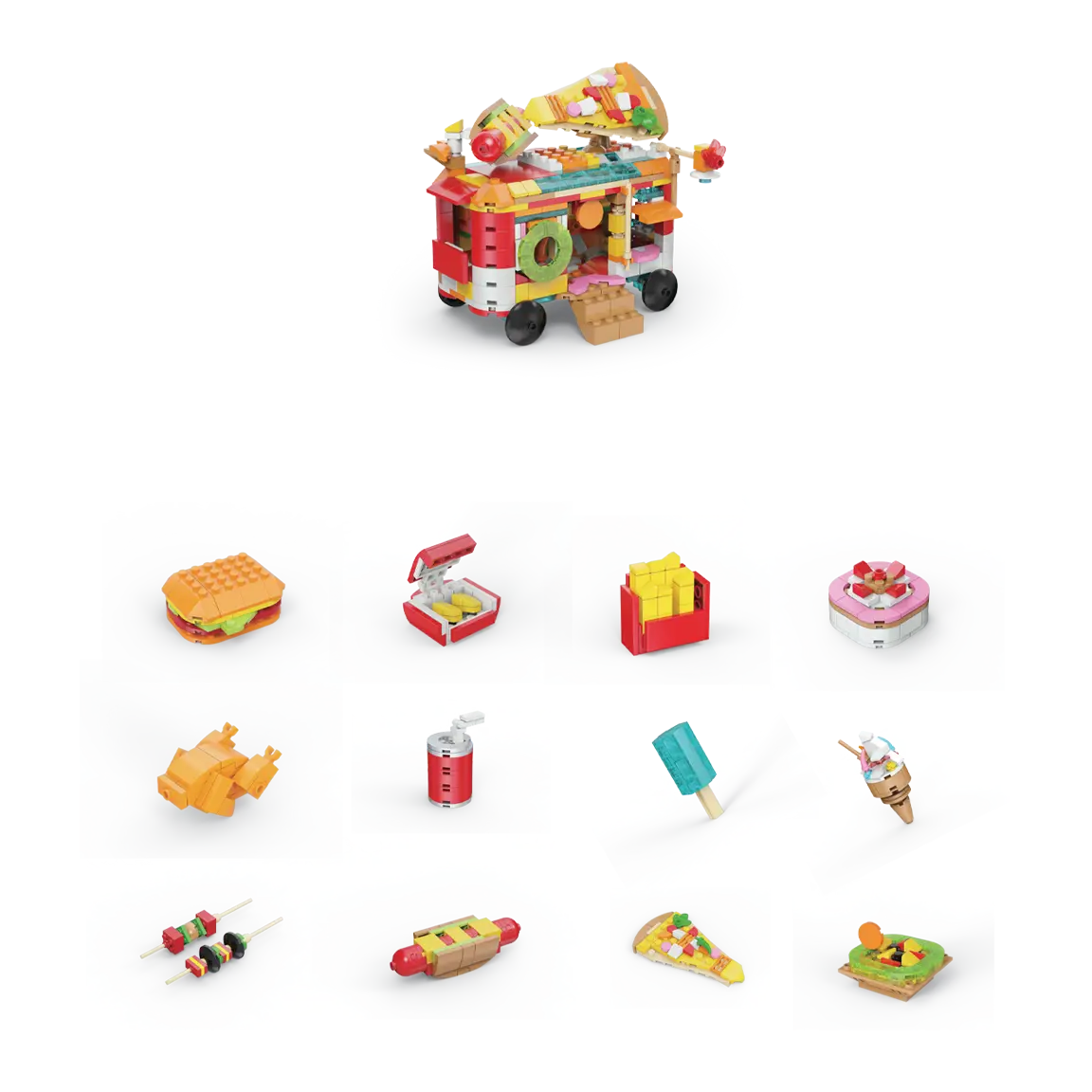 Micro Block Fast Food Set - 12 Pieces Per Retail Ready Display 24705 KIPP BROTHERS