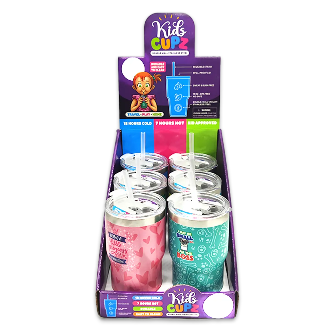 12 oz Insulated Kids Cup - 6 Pieces Per Retail Ready Display 24716 KIPP BROTHERS