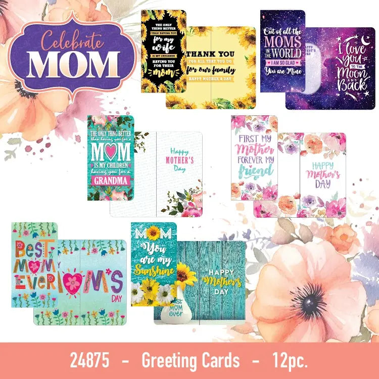 Mother's Day Celebrate Mom Assortment Floor Display - 72 Pieces Per Retail Ready Floor Display 88525 KIPP BROTHERS