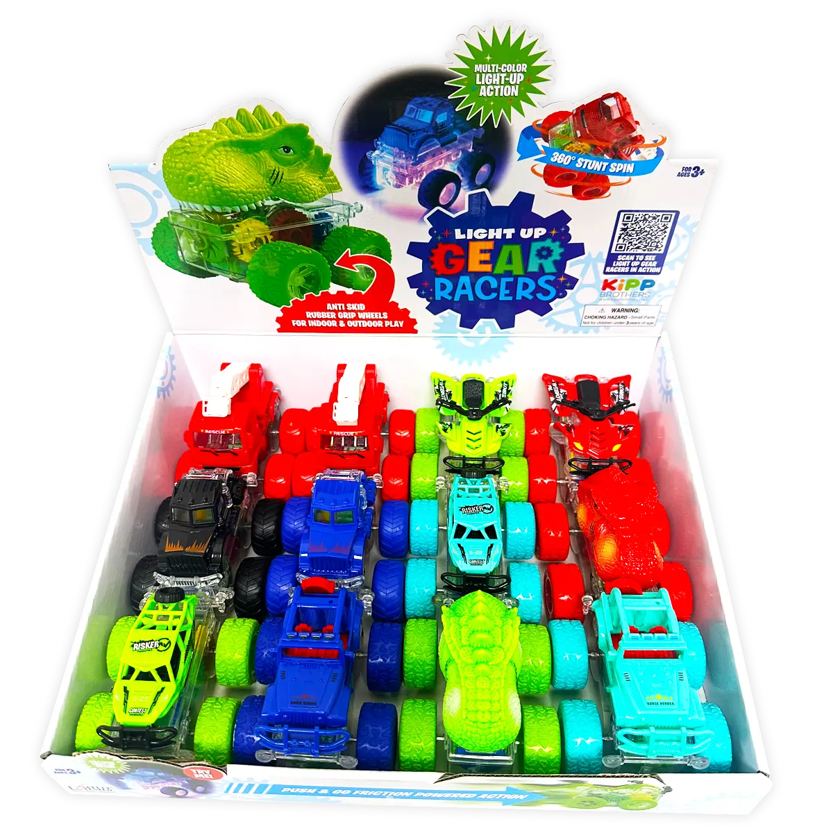 Friction Toy Car Light Up Assortment - 12 Pieces Per Retail Ready Display 24887 KIPP BROTHERS
