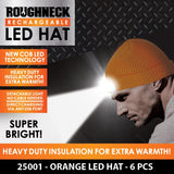 Roughneck LED Orange Hat 6 Pieces Per Retail Ready Display 25001