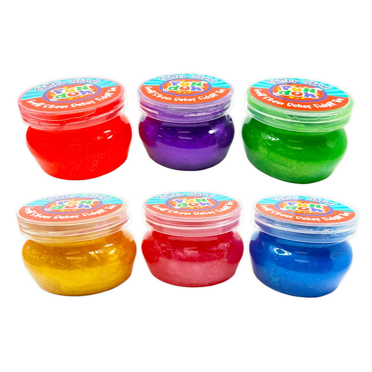 Fun Doh Glitter Slime - 6 Pieces Per Retail Ready Display 25034 KIPP BROTHERS