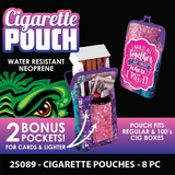 Neoprene Cigarette Pouch with Pocket - 8 Pieces Per Retail Ready Display 25089