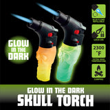 Glow in The Dark Skull Torch Lighter - 12 Pieces Per Retail Ready Display 25093
