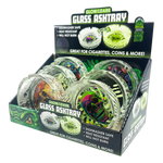 Glow in The Dark Glass Ashtray - 6 Pieces Per Retail Ready Display 25135 SMOKEZILLA