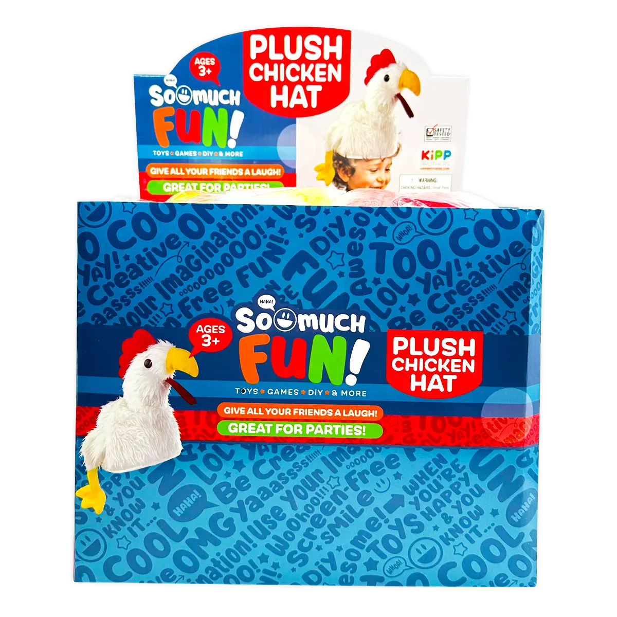 Plush Chicken Hat - 6 Pieces Per Retail Ready Display 25216 KIPP BROTHERS