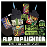Metal Flip Top Lighter - 12 Pieces Per Retail Ready Display 25281 SMOKEZILLA