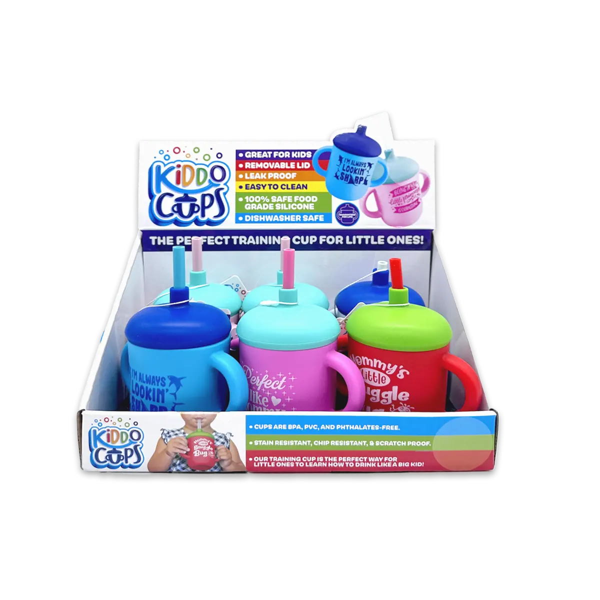 Silicone Kids Toddler Training Kiddo Cups - 6 Pieces Per Retail Ready Display 25297 KIPP BROTHERS