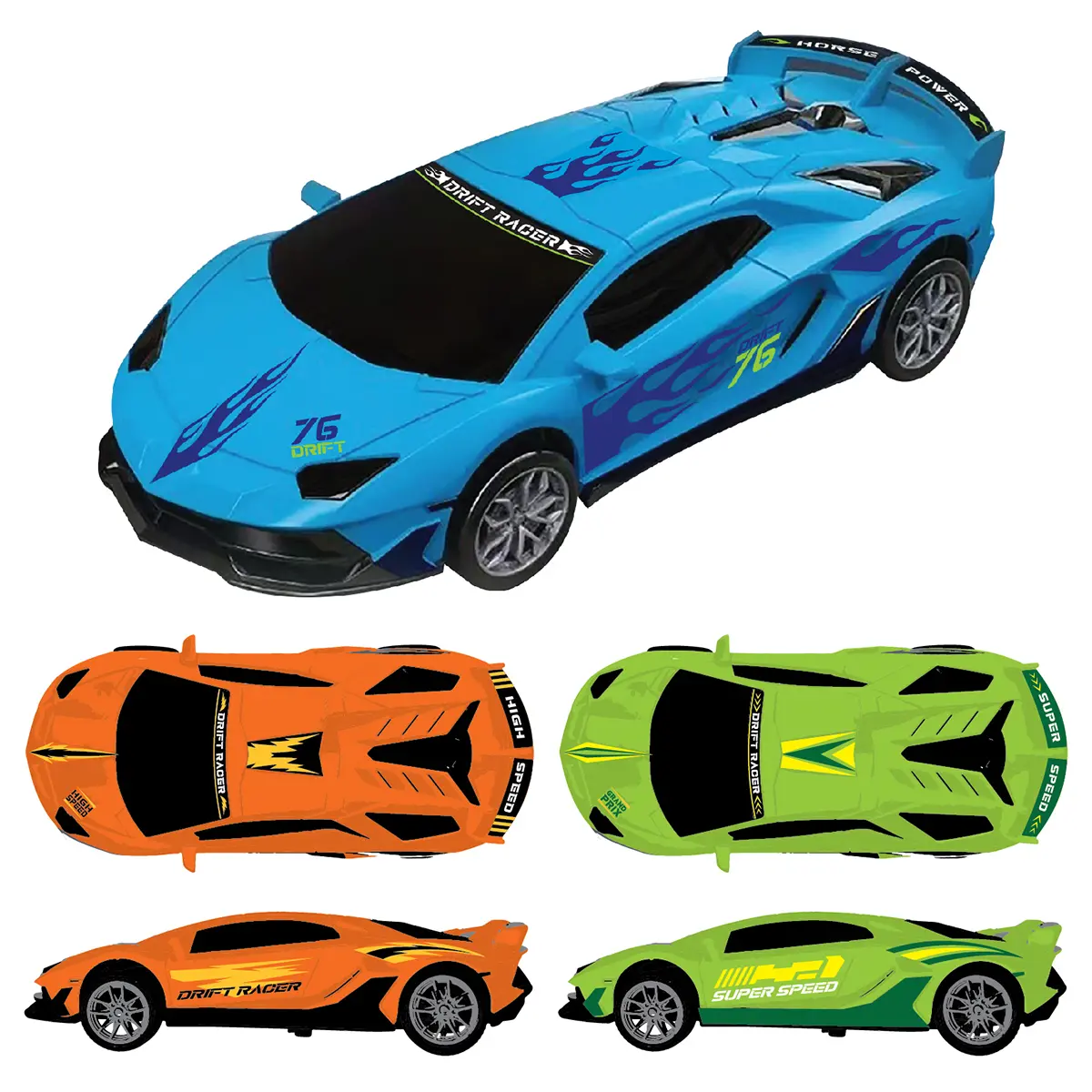 Sideways Drift Racers - 12 Pieces Per Retail Ready Display 25301 KIPP BROTHERS