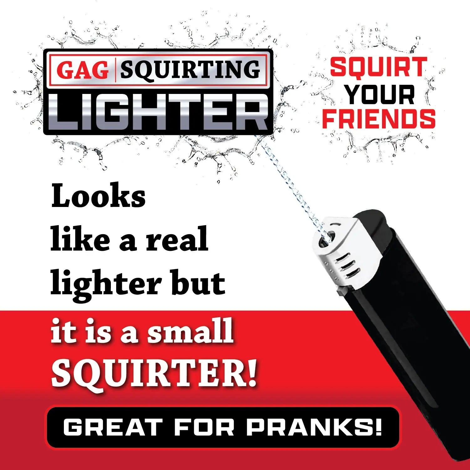 Practical Joke Gag Squirt Lighter 12 Pieces Per Retail Ready Display 25321 NOVELTY INC