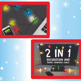 Christmas Light 3FT USB-to-Lightning / USB-C Sync and Charge Cables - 6 Pieces Per Display 25327 NOVELTY INC