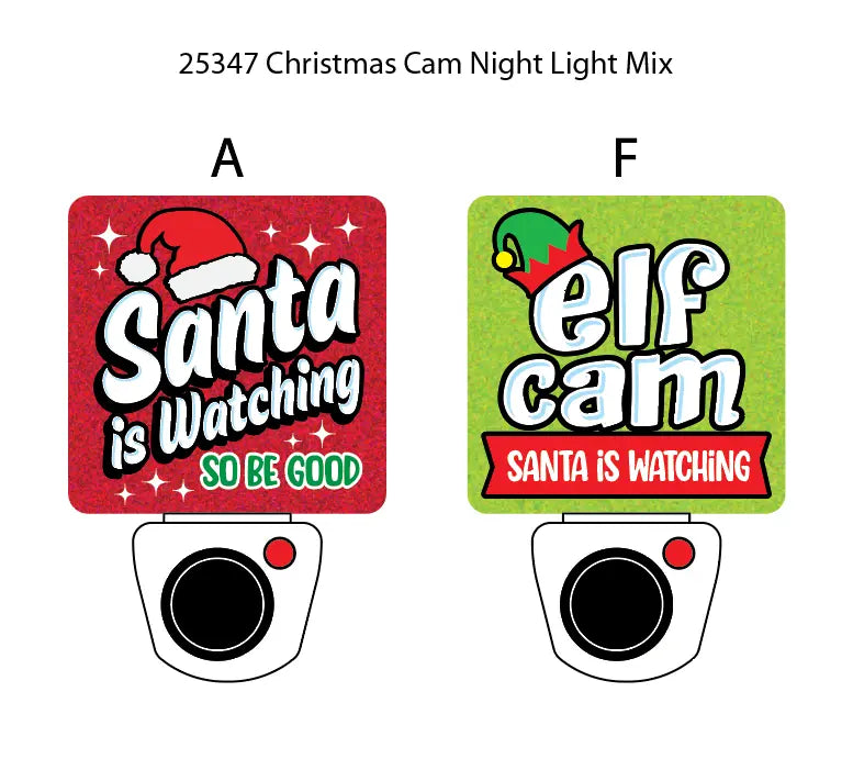 Christmas Cam Night Light AC Wall - 6 Pieces Per Retail Ready Display 25347 NOVELTY INC