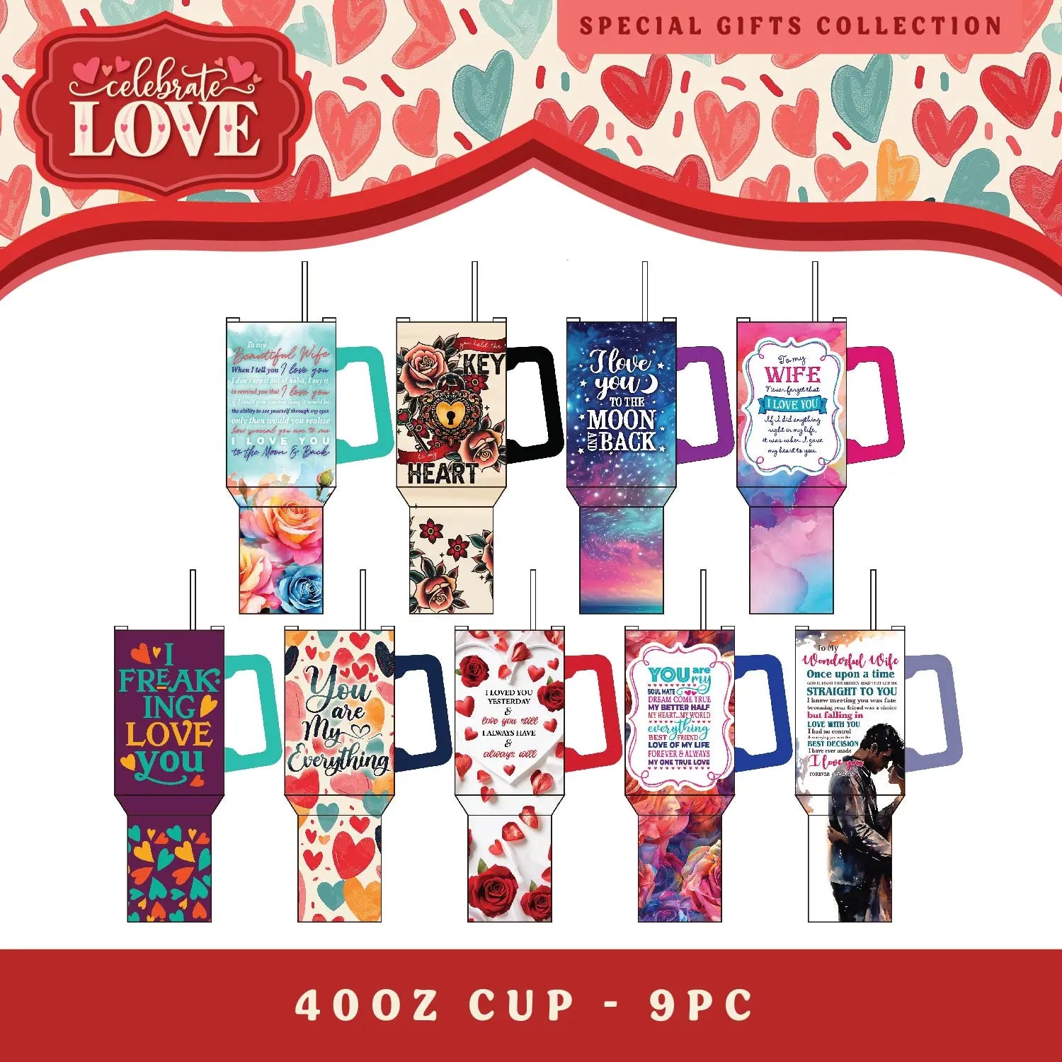 Valentine's Day Glass and Gift Assortment Floor Display - 57 Pieces Per Retail Ready Display 88573 KIPP BROTHERS