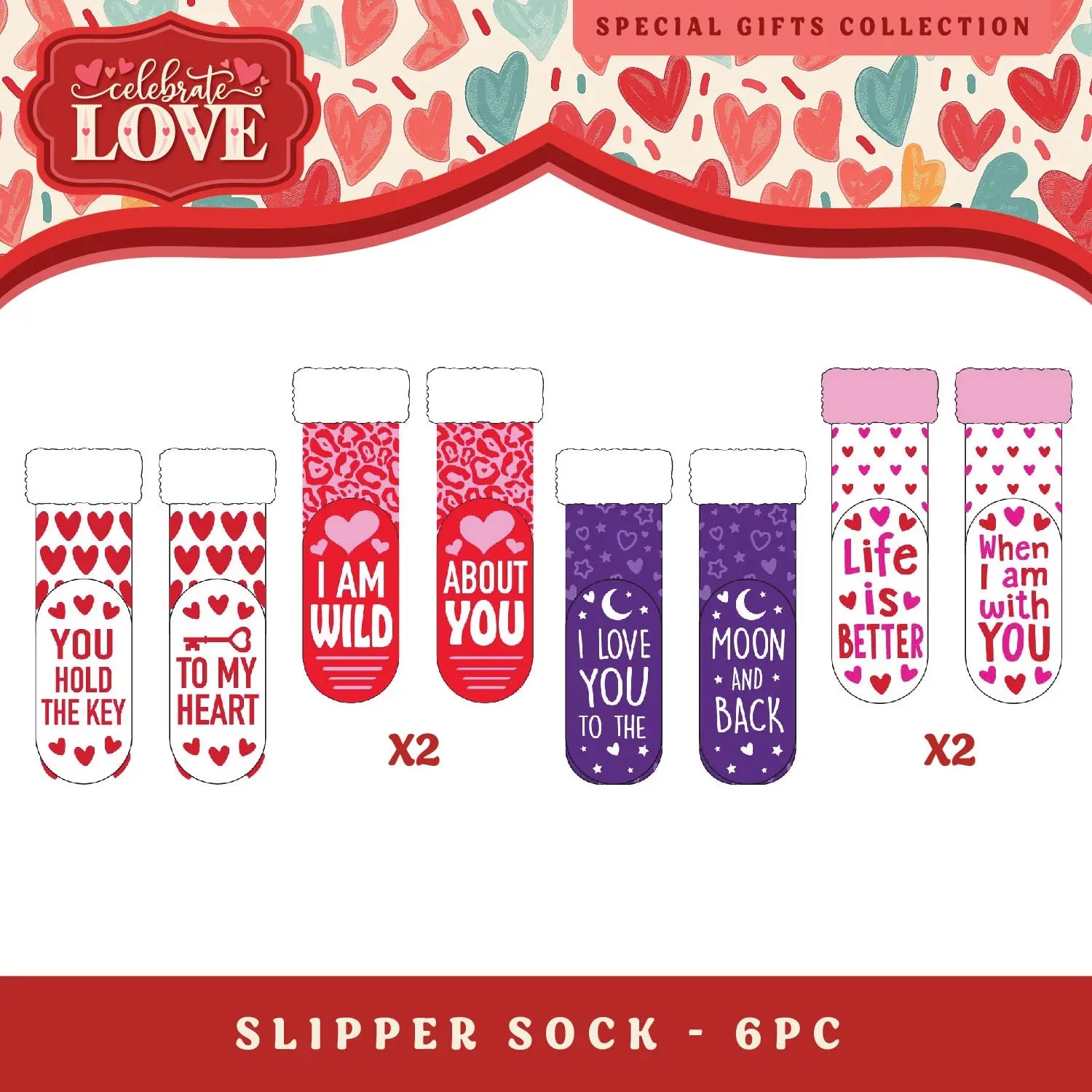 Valentine's Day Glass and Gift Assortment Floor Display - 57 Pieces Per Retail Ready Display 88573 KIPP BROTHERS
