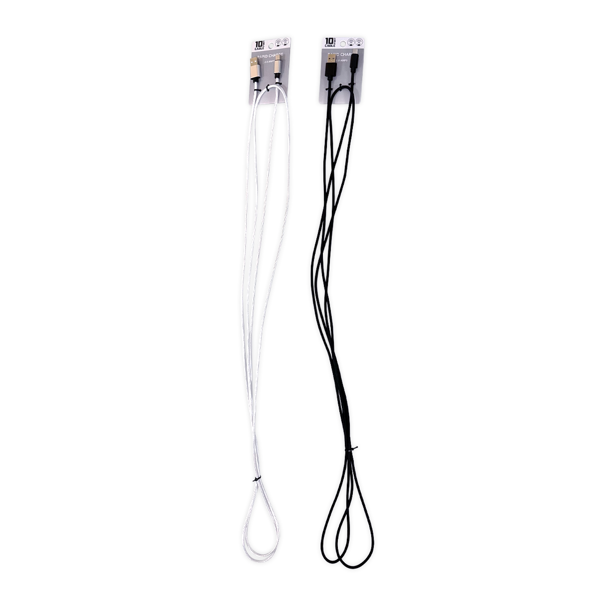 10FT Braided Sync and Charge Cable Assortment Floor Display - 24 Pieces Per Retail Ready Display Kit 88585 GADGET GEAR