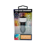 Car Charger Triple Port USB / USB-C LED 78W - 6 Pieces Per Retail Ready Display 25693 CAR VIBEZ