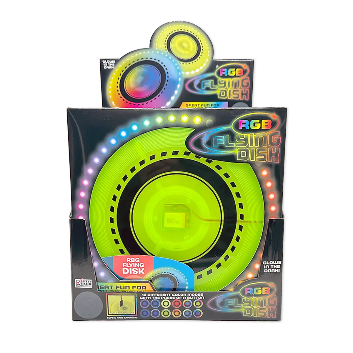 RGB Glow in the Dark Light-Up Flying Disc - 6 Pieces Per Display 25813 KIPP BROTHERS