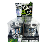 Glass Ashtray with Chrome Plated Lid - 6 Pieces Per Retail Ready Display 25945 SMOKEZILLA