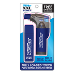 XXL Torch Lighter with Bonus Butane Refill Blister 2-Pack Sets - 6 Sets Per Display 26244 TORCH BLUE