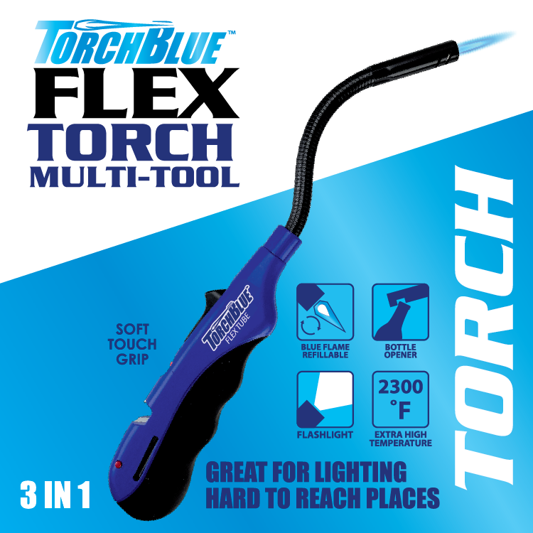 Grilling Center Lighter Assortment Floor Display - 66 Pieces Per Retail Ready Display Kit 88623 TORCH BLUE