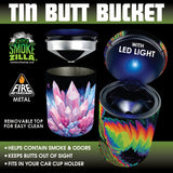 Full Print Butt Bucket Ashtray with LED Light - 6 Pieces Per Retail Ready Display 26430