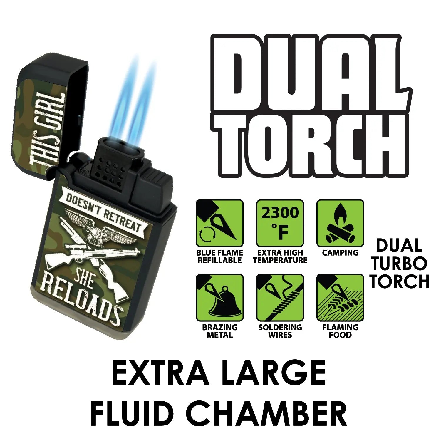Big Bubba Dual Torch Lighter - 15 Pieces Per Retail Ready Display 41483 SMOKEZILLA