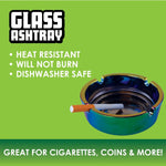 Round Glass Metal Plated Ashtray - 5 Pieces Per Retail Ready Display 41466 SMOKEZILLA