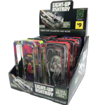 Glass Ashtray with LED Light Up Design - 6 Per Retail Ready Wholesale Display 41473 SMOKEZILLA