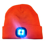 Orange LED Light Knit Hat 1 Piece Per Pack 41597