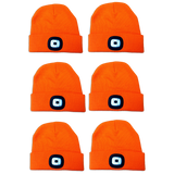 Orange LED Light Knit Hat 6 Pieces Per Pack 41598