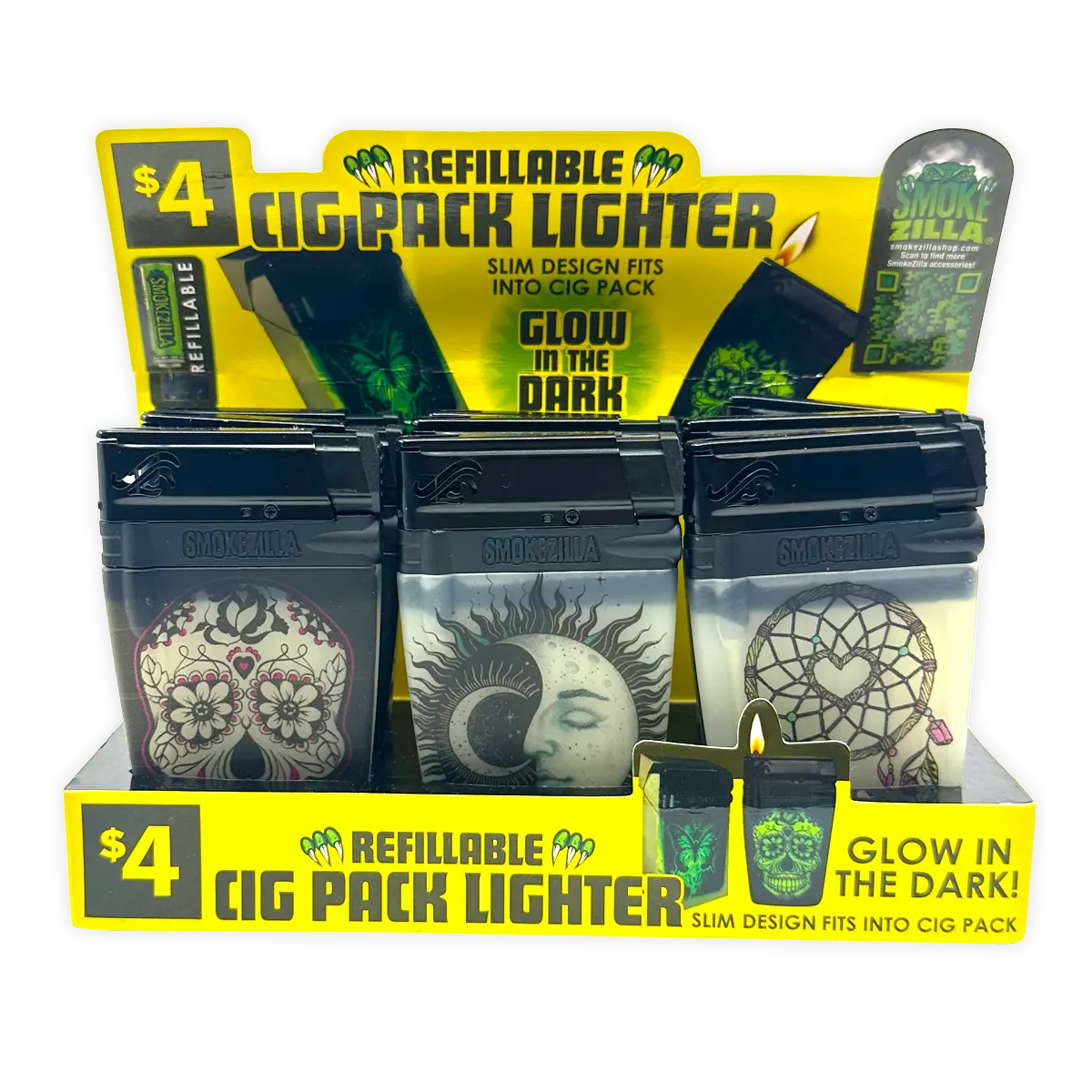 GID Cigarette Pack Thin Lighter - 9 Pieces Per Retail Ready Display 41728 SMOKEZILLA