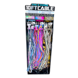 10FT Braided Sync and Charge Cable Assortment Floor Display - 38 Pieces Per Retail Ready Display 88396