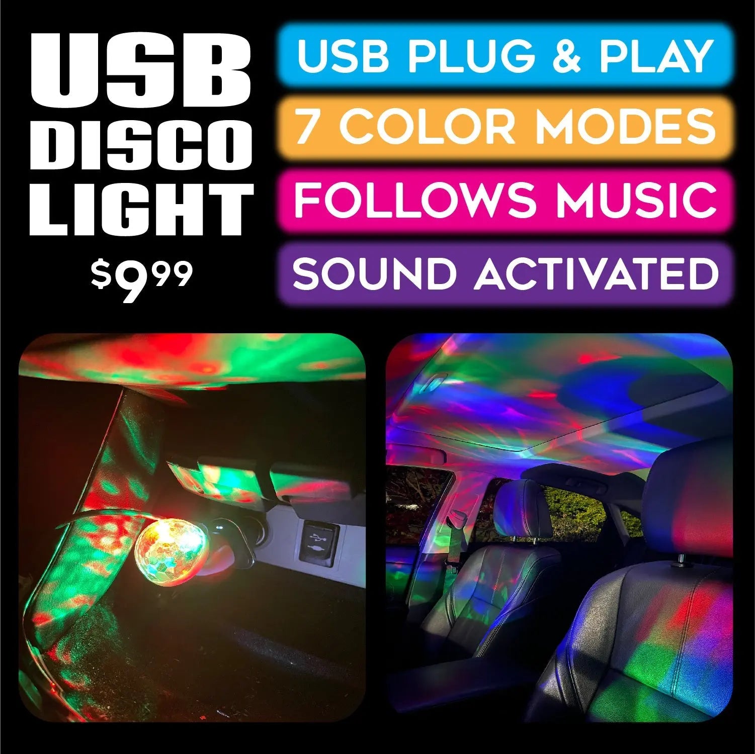 Car Lighting and Auto Accessories Assortment Floor Display - 40 Pieces Per Retail Ready Display 88540 CAR VIBEZ
