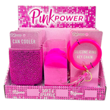 Pink Power Key Chain and Can Cooler Assortment - 18 Pieces Per Retail Ready Display 88528