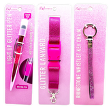 Pink Power Key Chain LanyardandPen Assortment - 22 Pieces Per Retail Ready Display 88529 NOVELTY INC