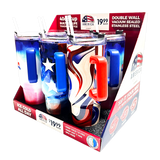 40 oz Insulated Stainless-Steel Patriotic Printed Cups - 12 Pieces Per Retail Ready Kit Display 88539
