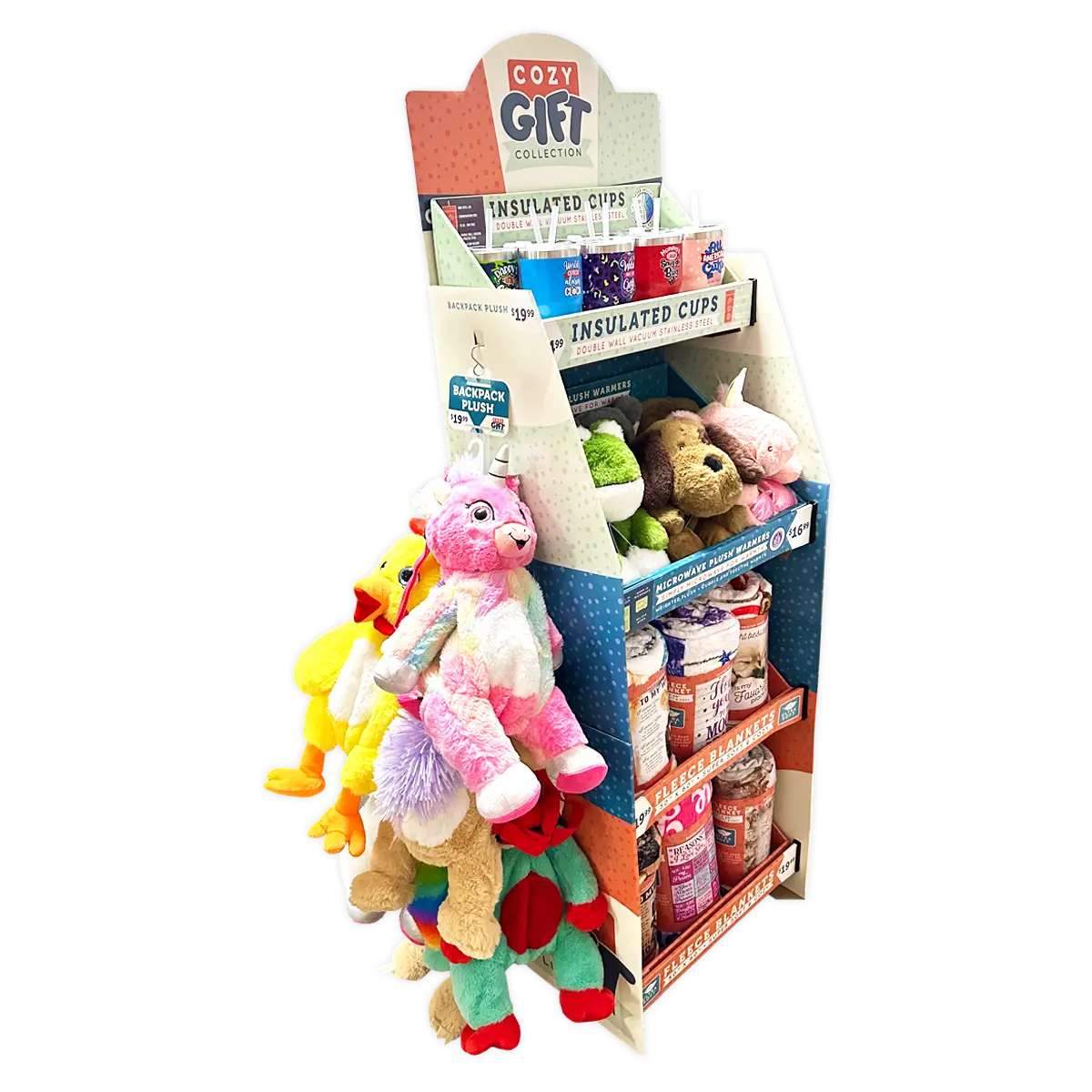 Hug 'N Sip Cup Plush Assortment Floor Display - 38 Pieces Per Retail Ready Display 88565 KIPP BROTHERS