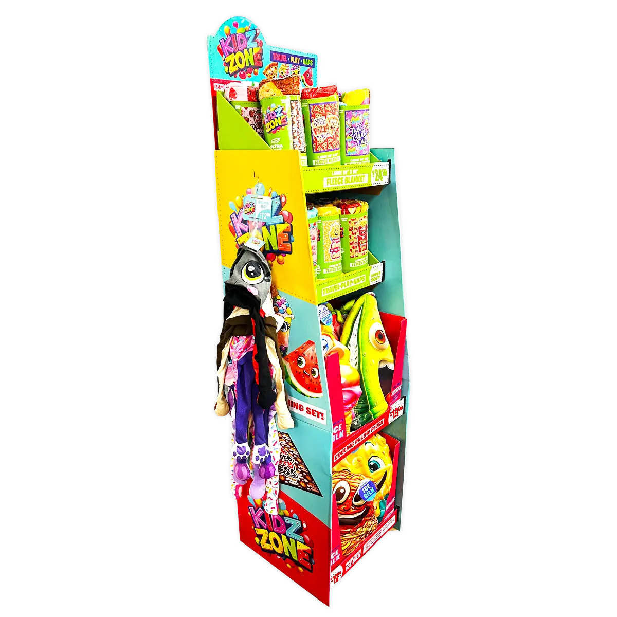 Kids Zone Plush Assortment Floor Display - 30 Pieces Per Retail Ready Display 88566 KIPP BROTHERS