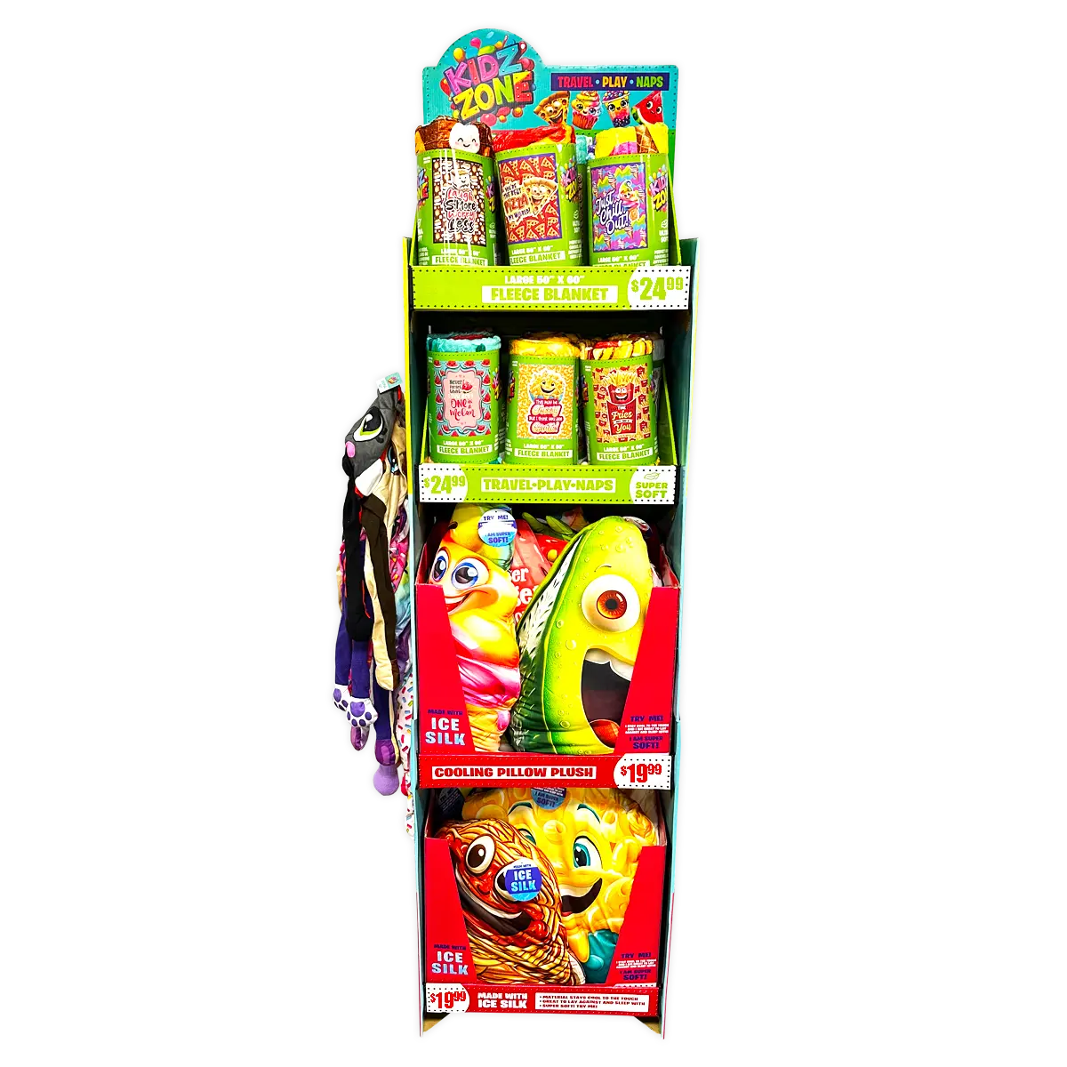 Kids Zone Plush Assortment Floor Display - 30 Pieces Per Retail Ready Display 88566 KIPP BROTHERS